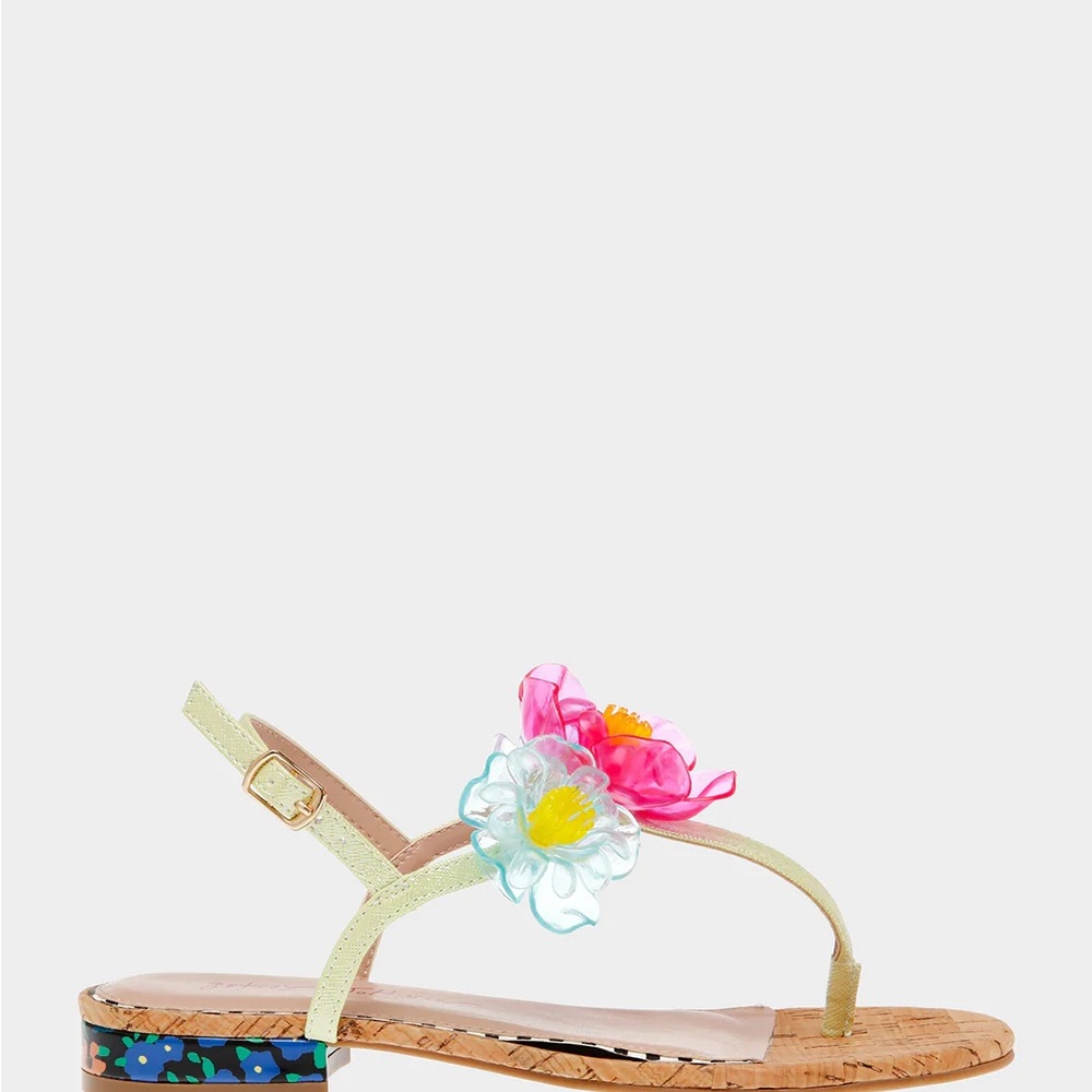 Betsey Johnson Green Pink Floral Sandals - Never Worn - Picture 6 of 6